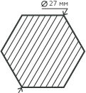 Шестигранник нержавеющий (пруток) 27 мм. 30Х13 горячекатаный, матовый